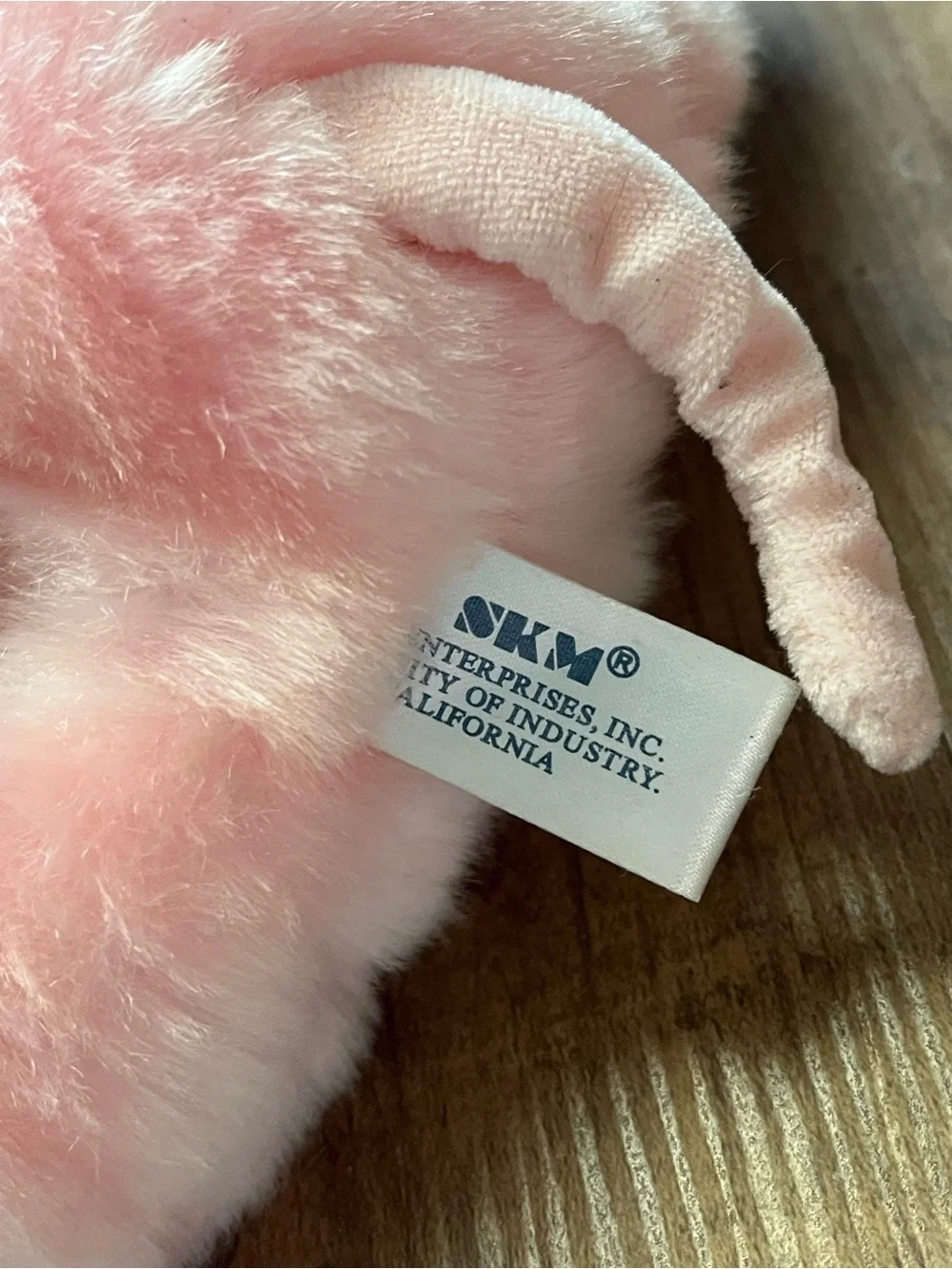 Vintage Soft Pink Pig Plush Toy SKM brand Sitting Stuffed animal cuddly